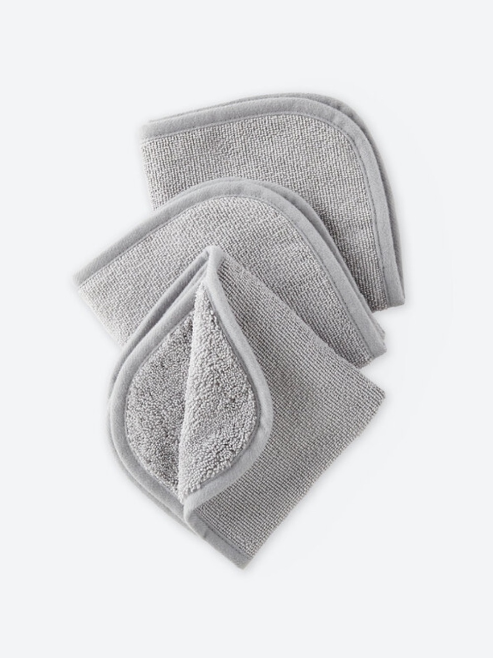 Norwex Ultra Plush Body and Face Cloths Graphite Set of 3 NWT
